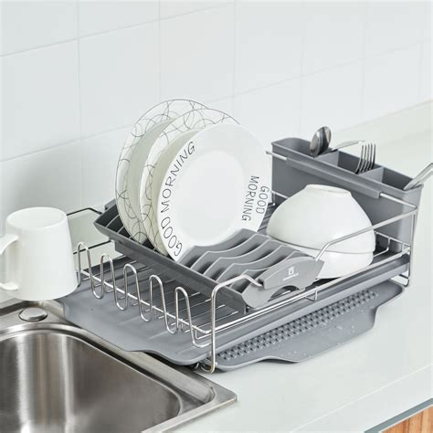 stainless steel dish drying rack for the cabinet|expandable stainless steel dish rack.